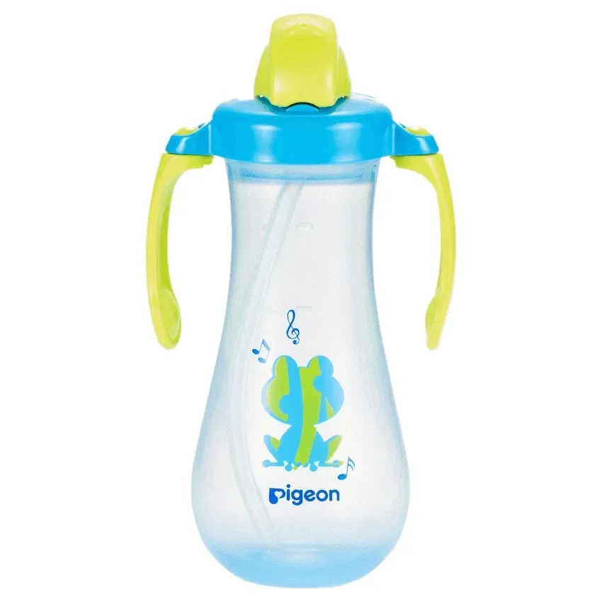 Pigeon Tall Straw Bottle - Blue