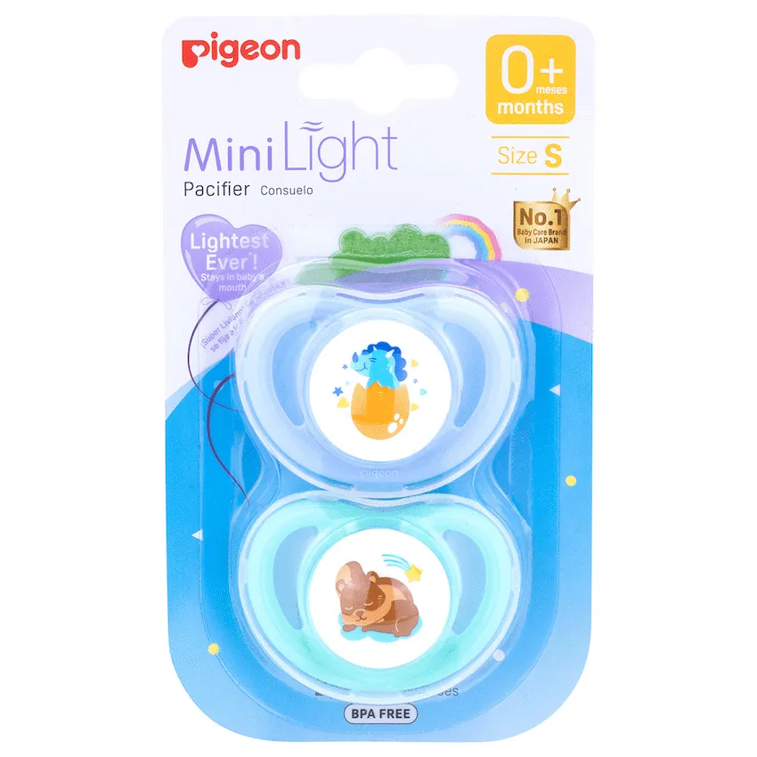 Pigeon - Minilight Pacifier (2 Pc) - S Dino Egg & Squirrel