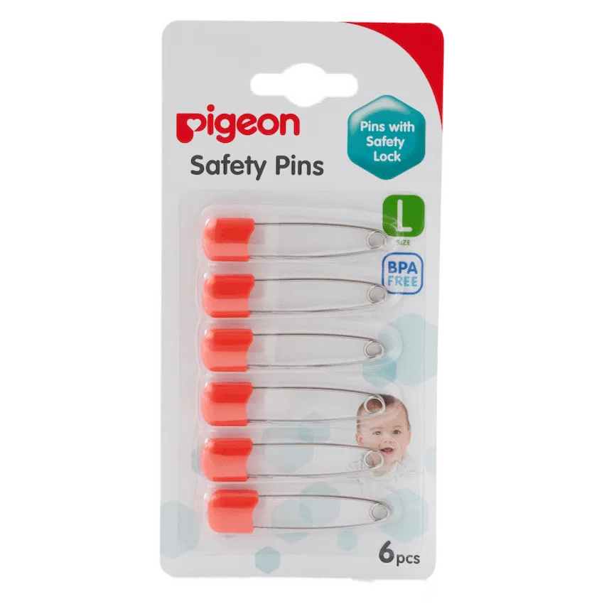 Pigeon Safety Pin (L) 6 Pcs/Card
