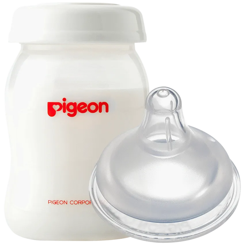 PIGEON SOFTOUCH MILK STORAGE BOTTLE 150ML +SOFTOUCH NIPPLE (SS)