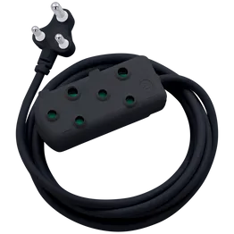 SWITCHED Heavy DUTY Side By Side(SBS) EXTENSION LEADS 3M - BK