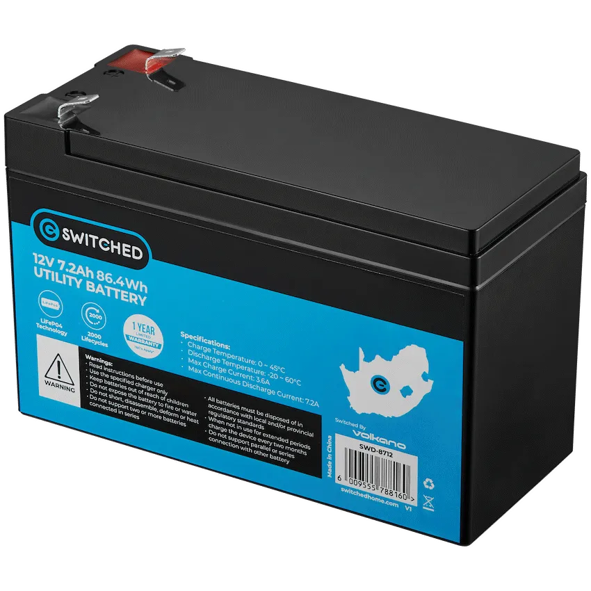 Switched LiFePO4 Gate Motor/Alarm Battery