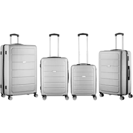 Travelwize Maple ABS 4-Wheels Spinner 4Pc Luggage Set Silver