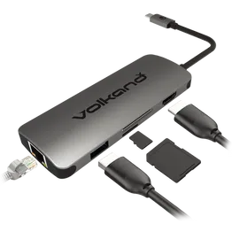 VolkanoX Core Dock series USB Type C Dock - HDMI + USB 3.0 + LAN + Card Reader + PD