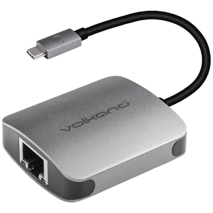 VolkanoX Core LAN series USB Type C to Gigabit LAN adaptor - Charcoal