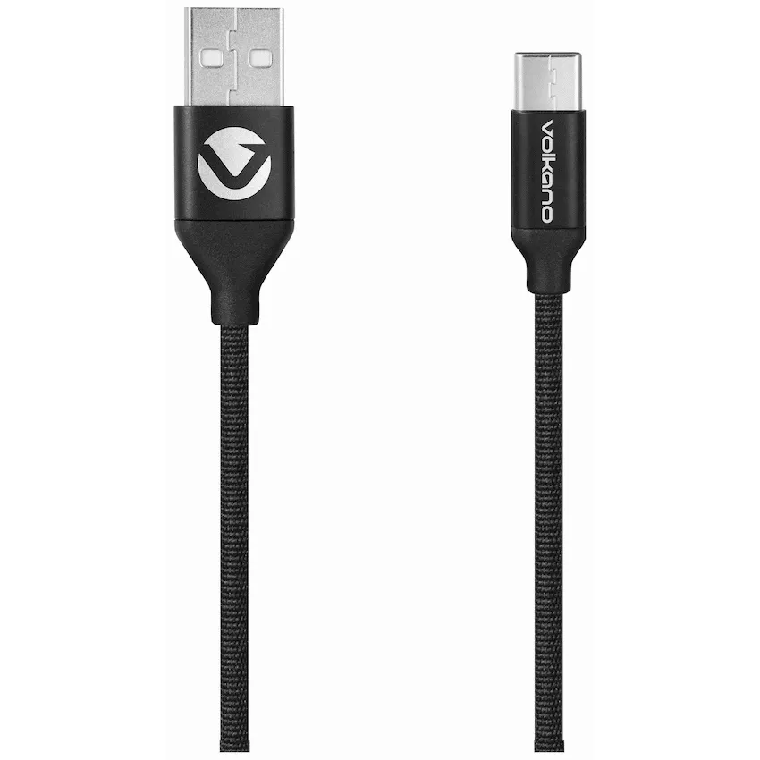 Volkano Weave Series Fabric Braided Micro-USB Cable 3m - Black