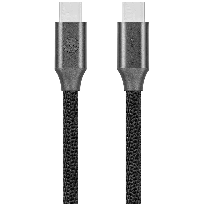 Volkano Weave Series Type-C to Type-C Cable (1.2m, 60w) - Black