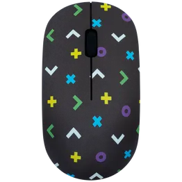 Tag Series 2.4G Wireless Optical Mouse with Nano USB and Type-C Receiver - Black Geo