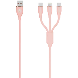 Volkano Flexi Series 3-in-1 Charging Cable - Pink