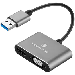 Volkano Expand Series USB-A to HDMI+VGA adapter