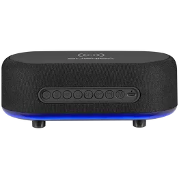 Volkano Radiant Series Alarm Clock with Wireless Charging and Speaker - Black