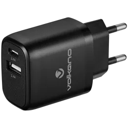 Volkano Volt-C Series Dual USB and USB-C Wall Charger with USB to USB-C Cable Included