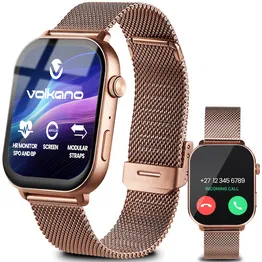 Volkano Trinity Series Smartwatch with Metal Mesh Strap - Gold