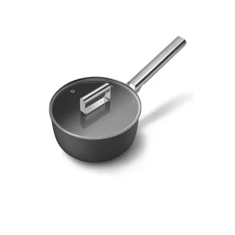 Smeg 20cm Black Saucepan