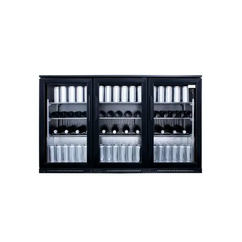 SnoMaster 300L 3-Door Black Beverage Cooler SD300 stocked
