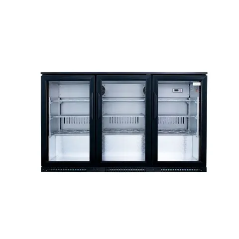 SnoMaster 300L 3-Door Black Beverage Cooler SD300