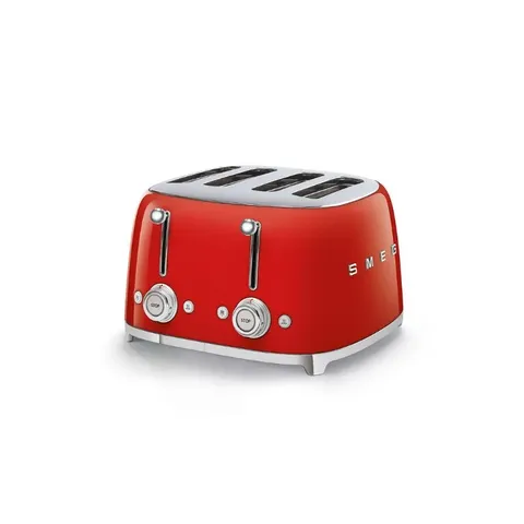 Smeg 4 Slice Red Square Toaster TSF03RDSA