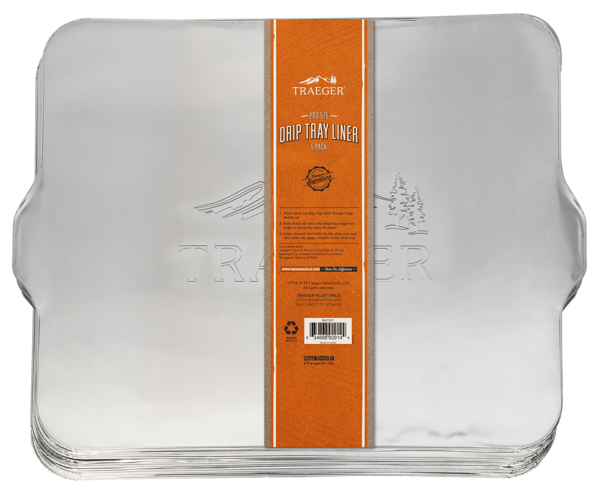TRAEGER DRIP TRAY LINER 5 PACKPRO 575 Traeger