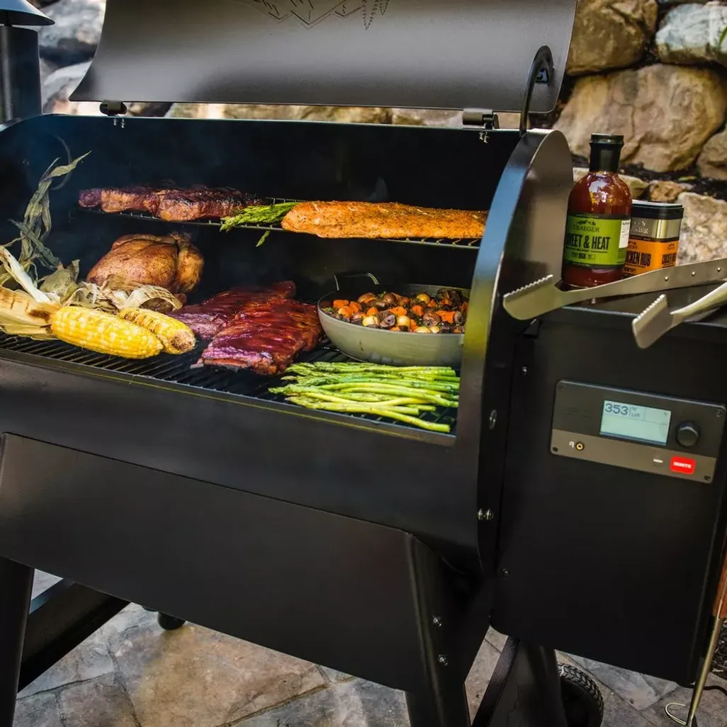 Grilling on a traeger shop
