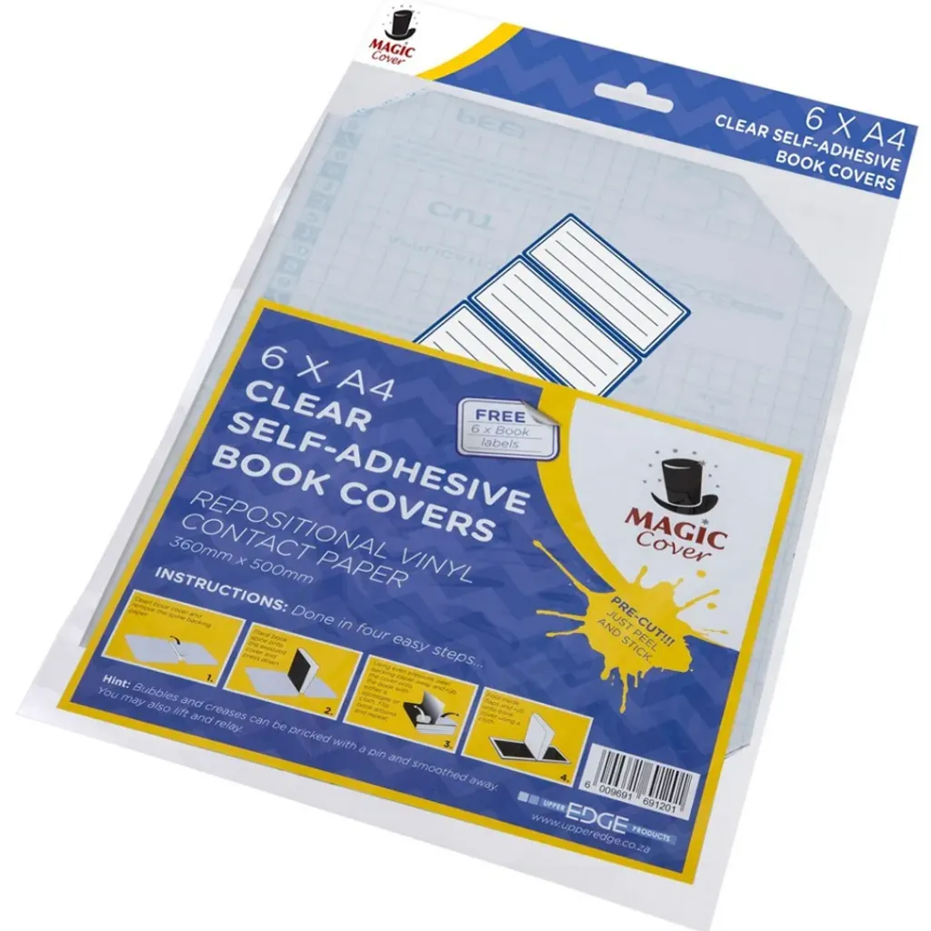 Magic Cover Clear SelfAdhesive Book Covers A4 PreCut Pack Of