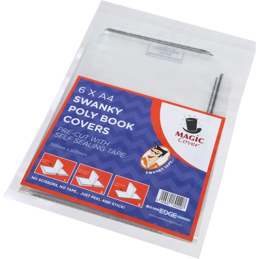 Magic Cover Swanky Poly Clear Plastic Covers A4 SelfSeal Pack