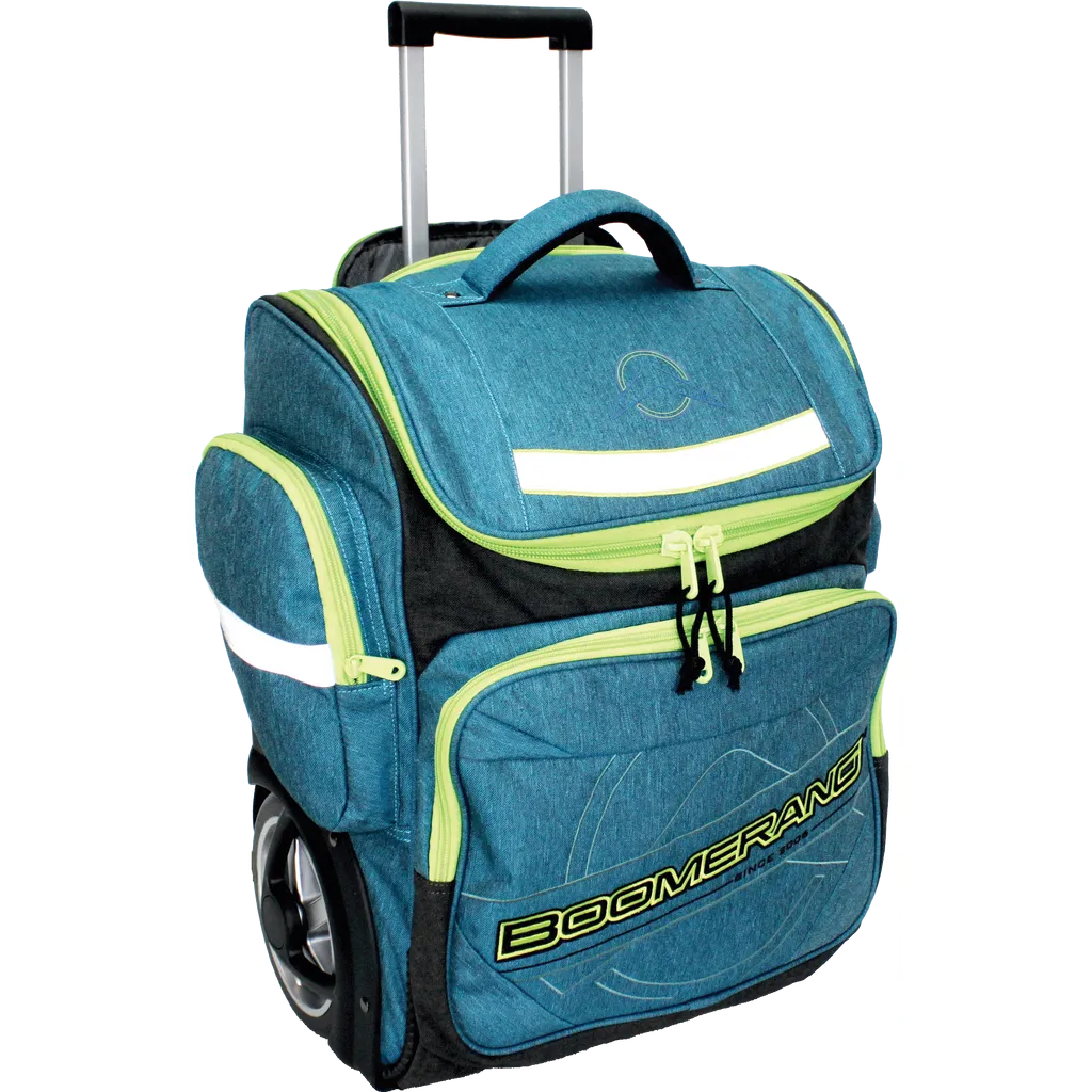 Boomerang Big Wheel Trolley Backpack Turquoise Green Melange Waltons Back To School