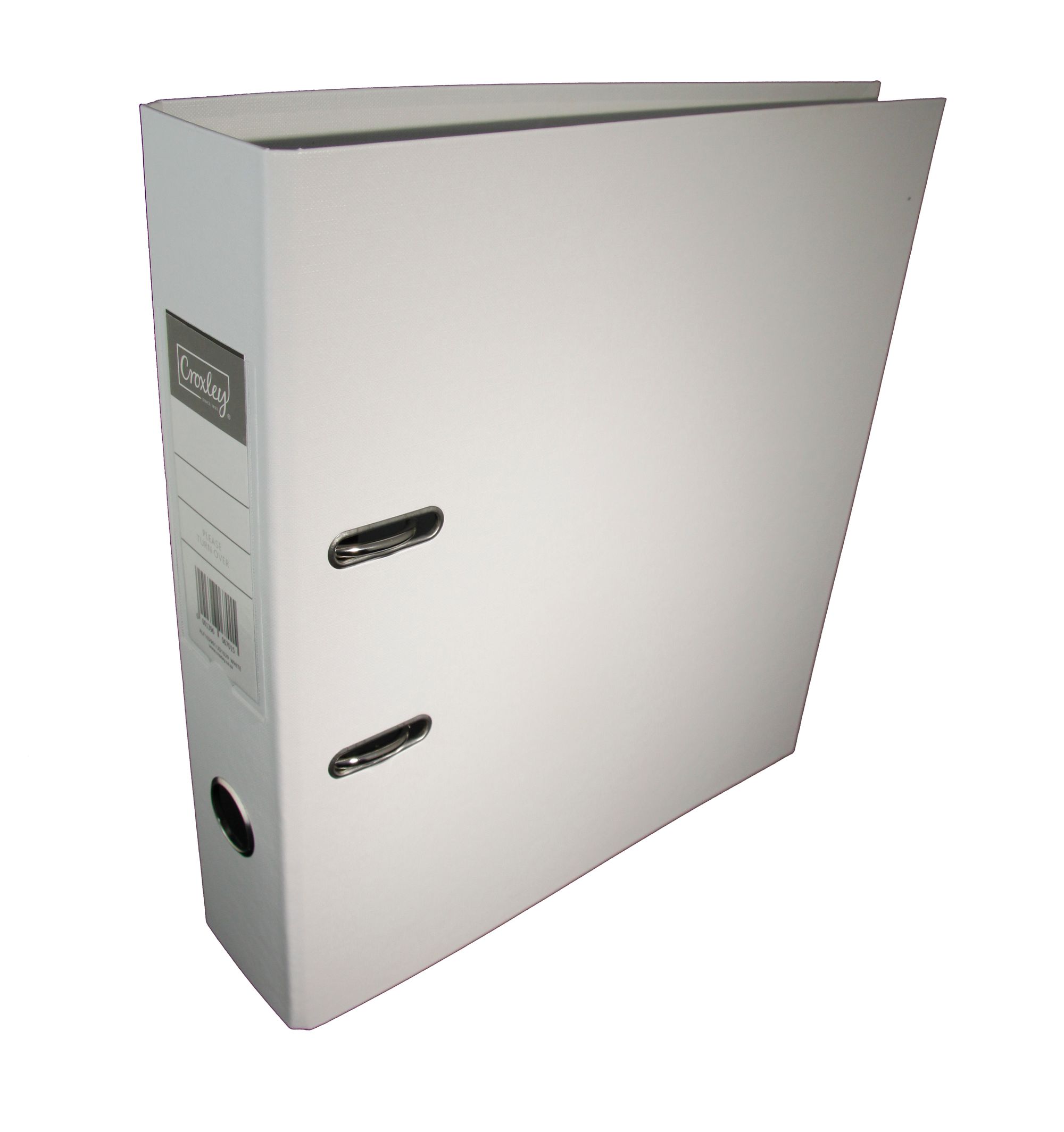 A4 Croxley Polypropylene Lever Arch File White Bidvest Waltons Back