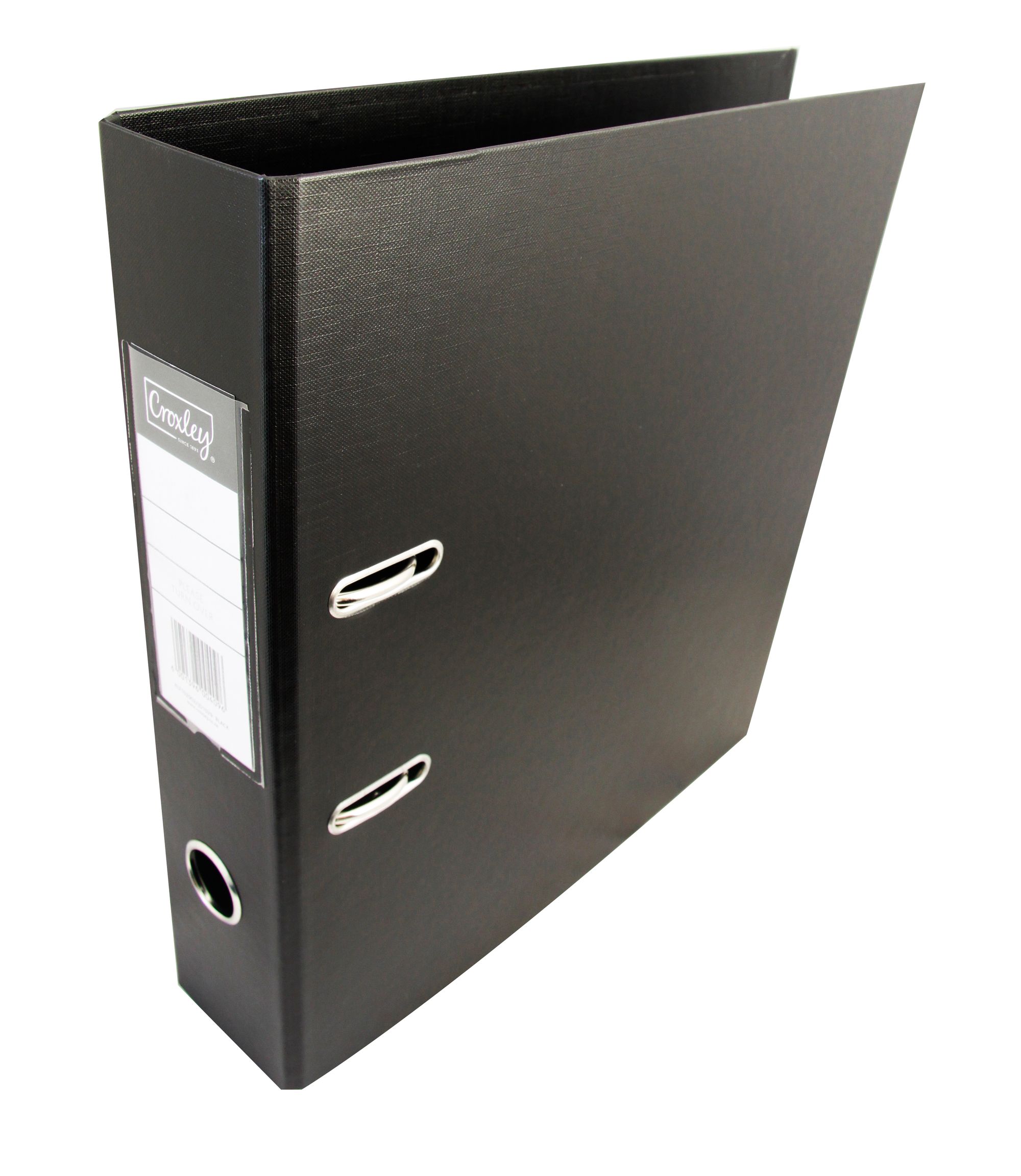 A4 Croxley Polypropylene Lever Arch File Black Bidvest Waltons Back