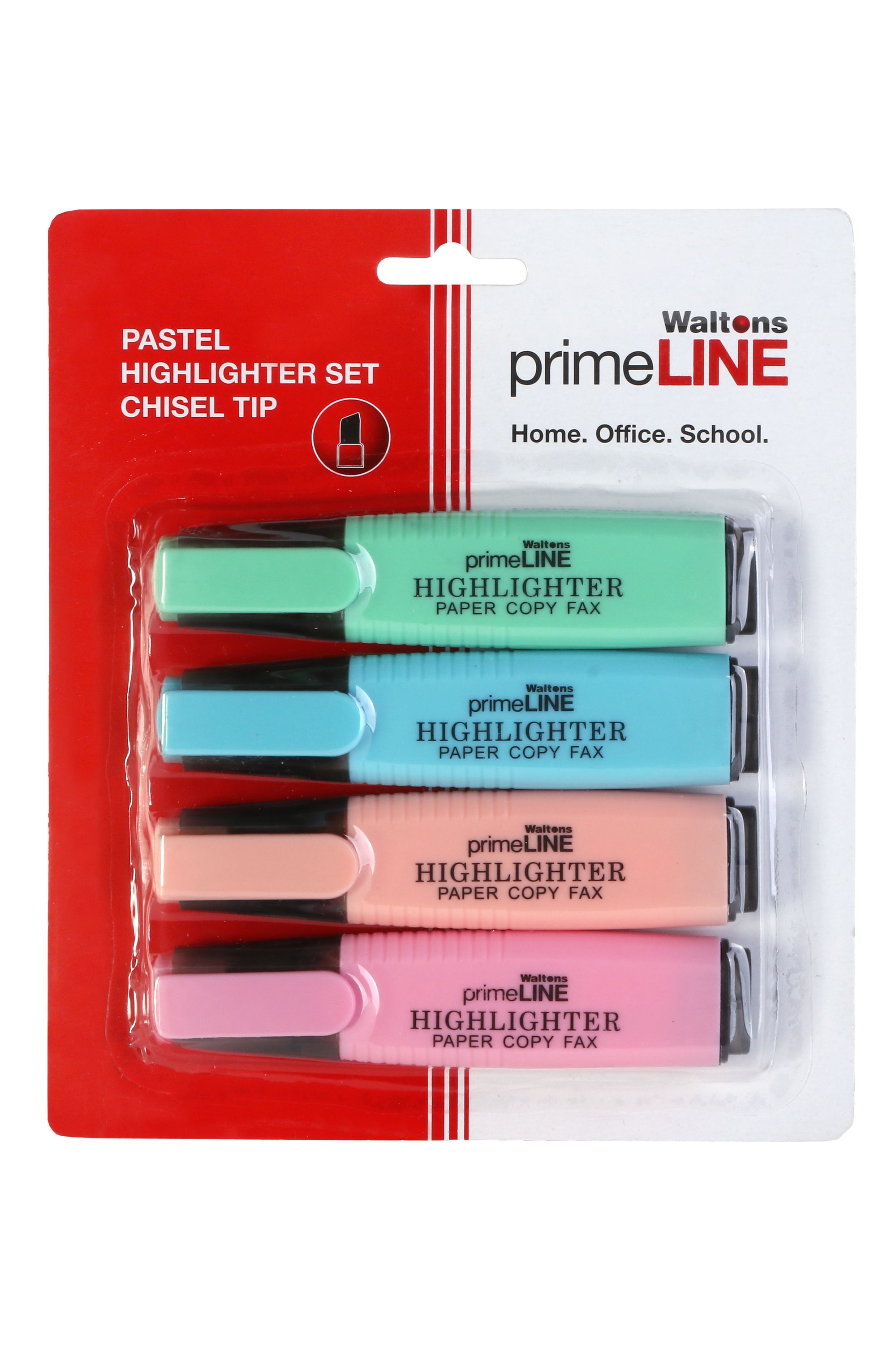 Waltons Primeline Highlighter Set Of 4 Assorted Pastel Colours