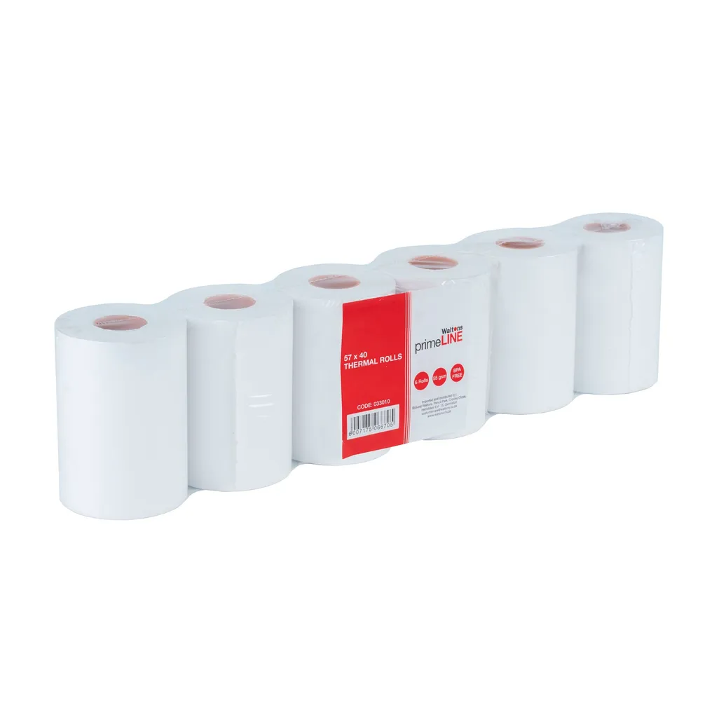 POS Thermal Printer Roll 57 x 40 (Pack 6) Waltons