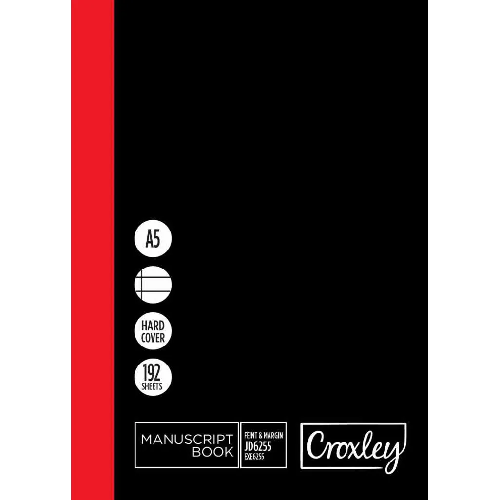 Croxley Hard Cover Note Book A5 192 Pg Feint Ruled Manuscript Bidvest
