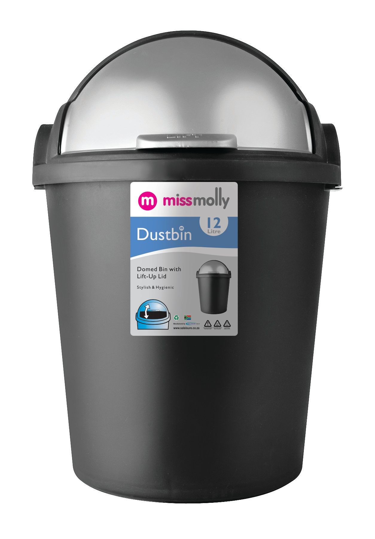 Miss Molly 12Lt Lift Bin Black Waltons