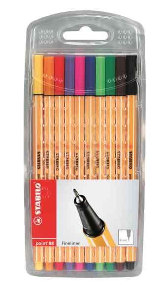 Stabilo 88 Fineliners Set 10 Assorted Colours | Waltons