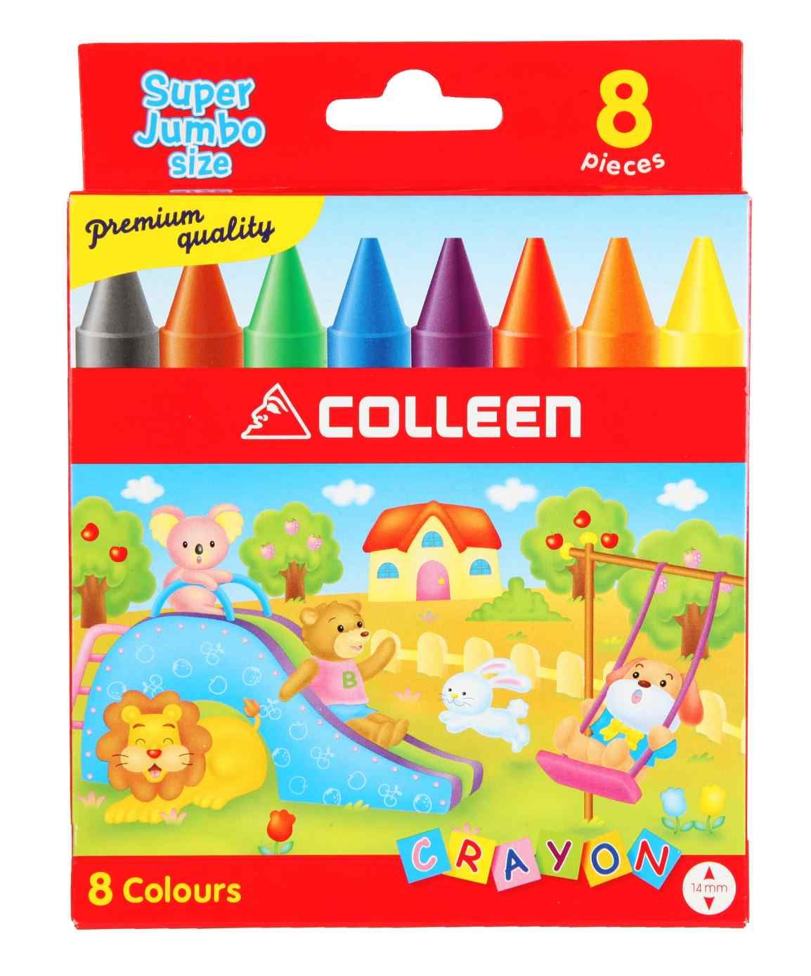 Colleen Super Jumbo Wax Crayons Set Of 8 Waltons