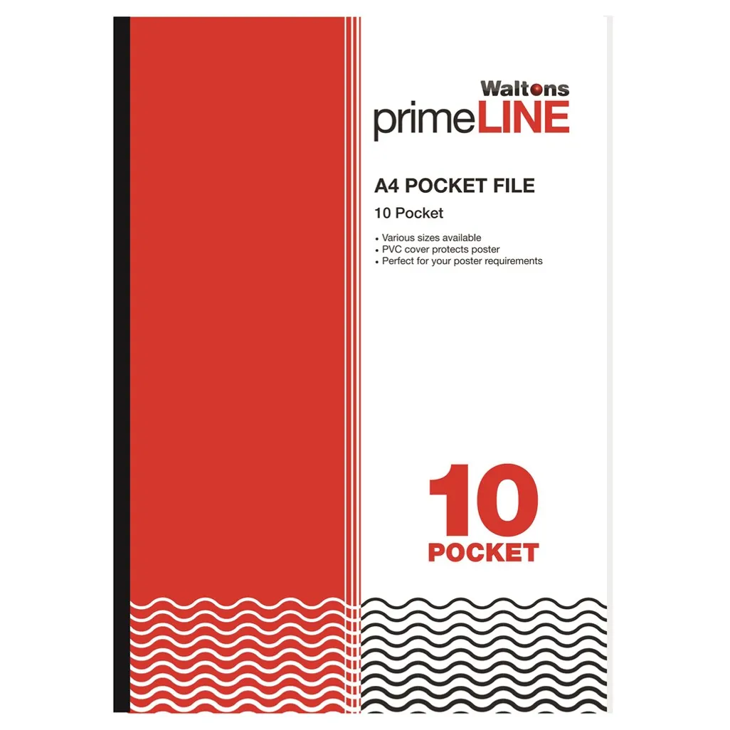 Waltons Primeline Pocket File 10 Pocket A4 Waltons
