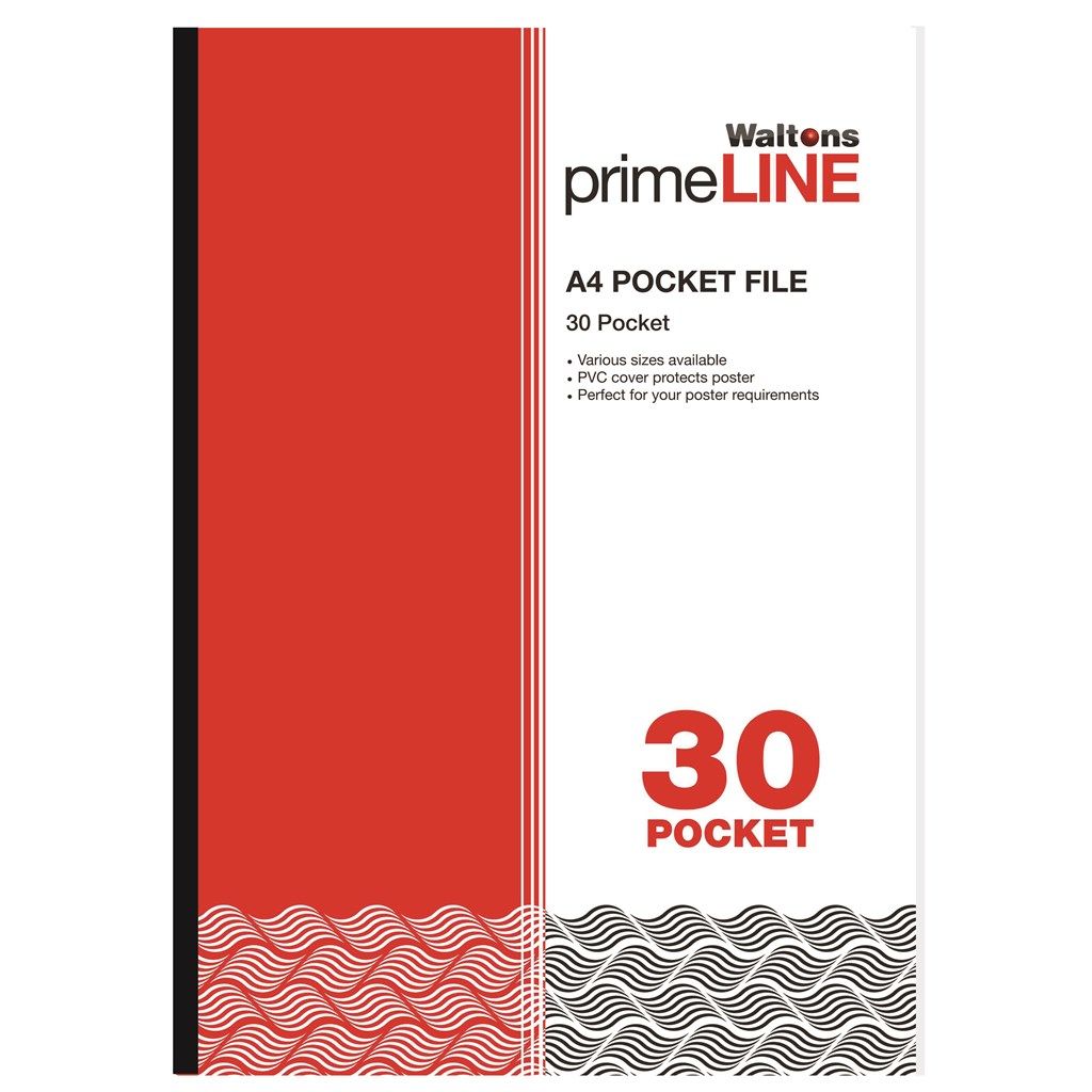 Waltons Primeline Pocket File 30 Pocket A4 Waltons