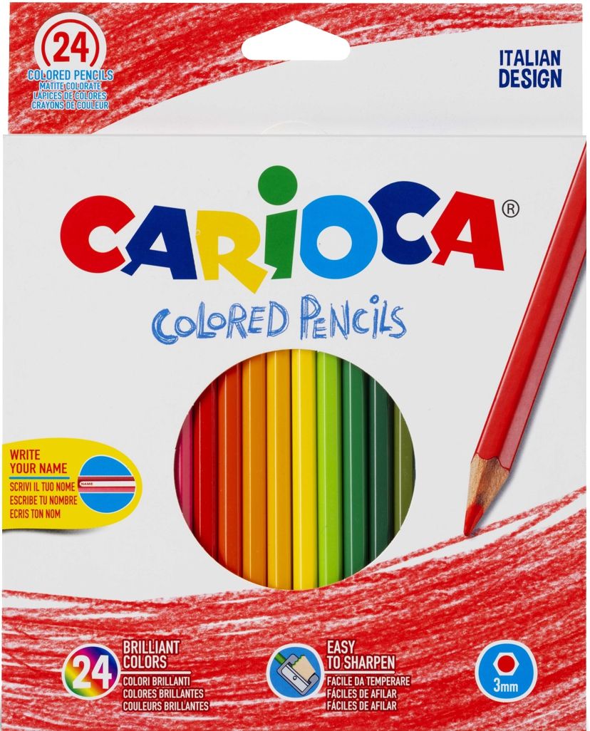 Carioca Colour Pencil Crayons Set of 24 Waltons