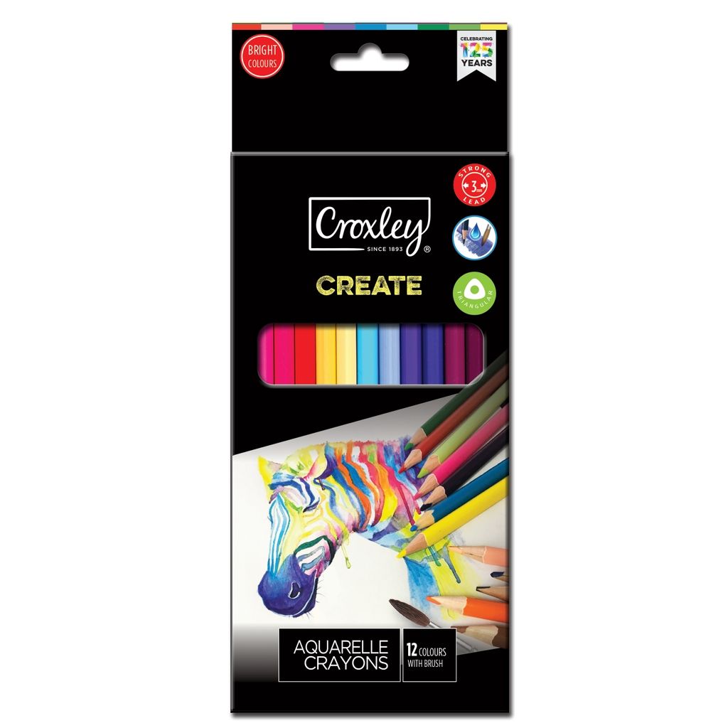 Croxley Create Aquarelle Colour Pencils Set of 12 Waltons