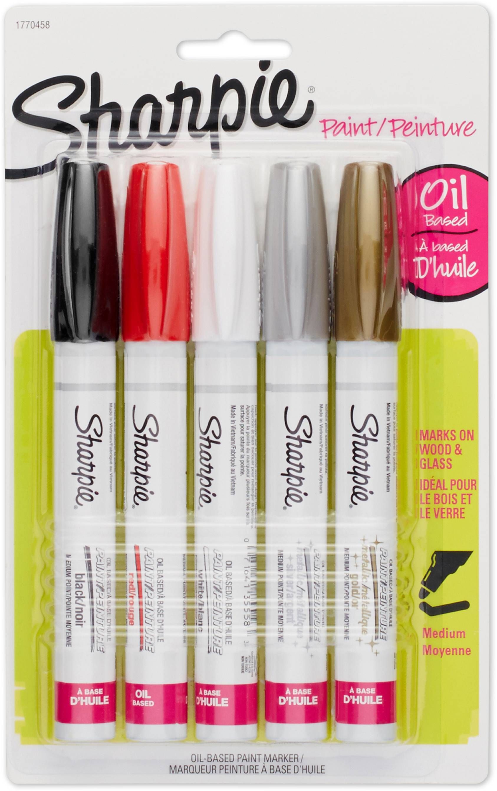 Sharpie Oil Paint Markers Medium Assorted+Metallic NS1770458 (Pack 5