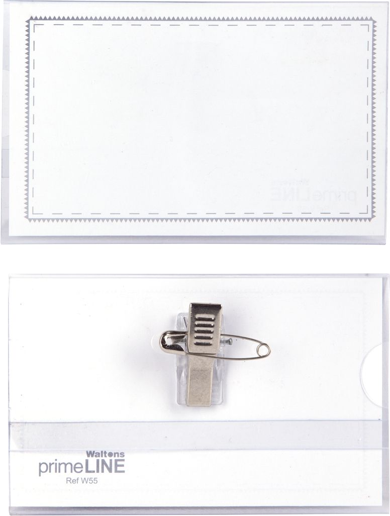 Waltons PrimeLine Name Badge with Clip and Safety Pin Waltons