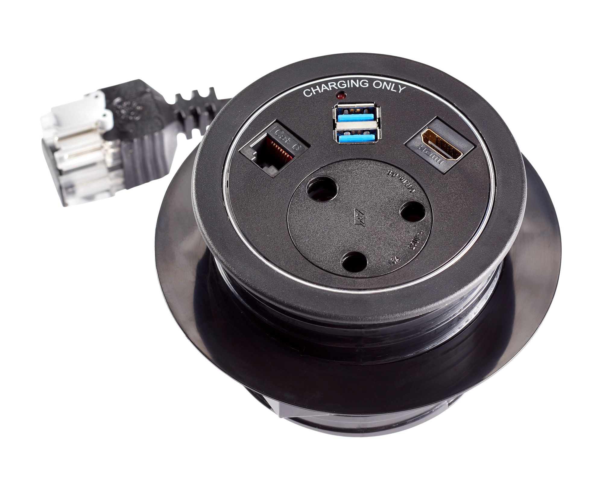 1 Power Socket & 1 Data & 1 x USB Charger - Porthole main image 1
