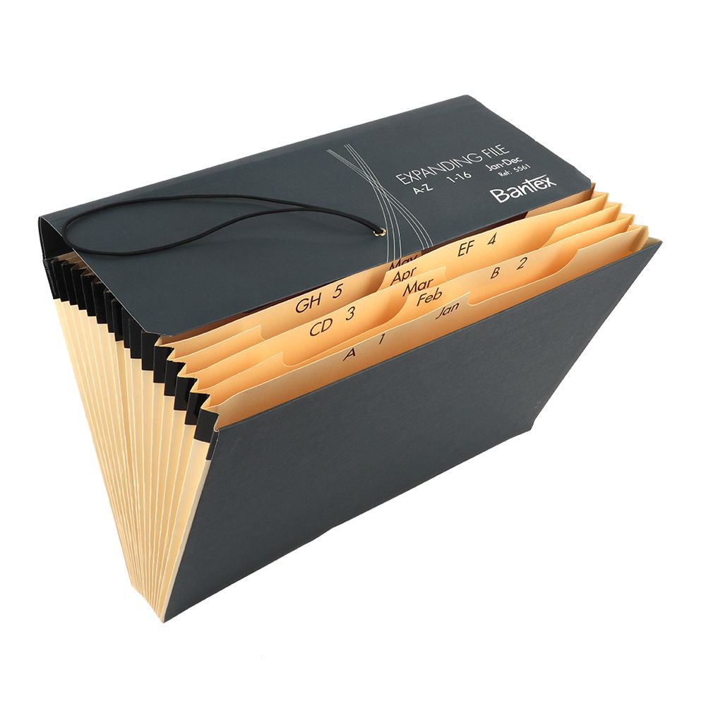 Bantex kraft concertina file foolscap size 16 pocket JD1611/B5561 (Per
