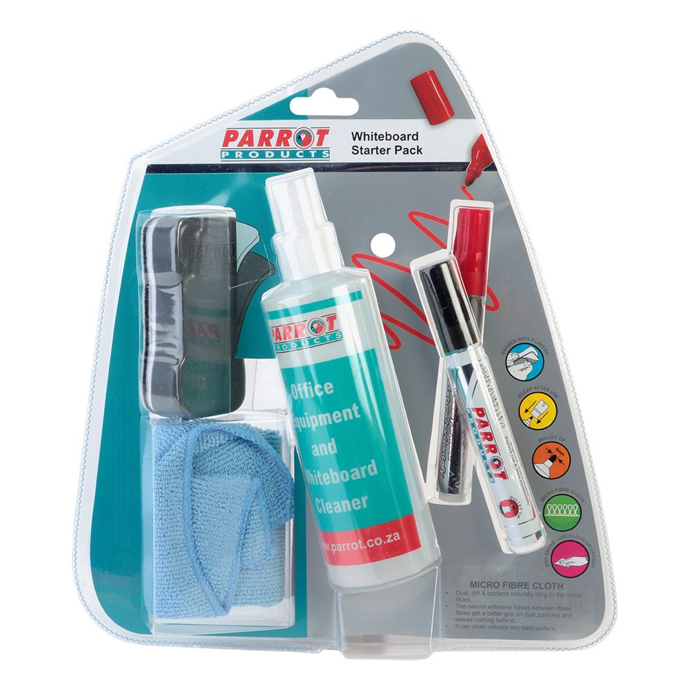 Parrot Whiteboard 4 piece starter pack Waltons