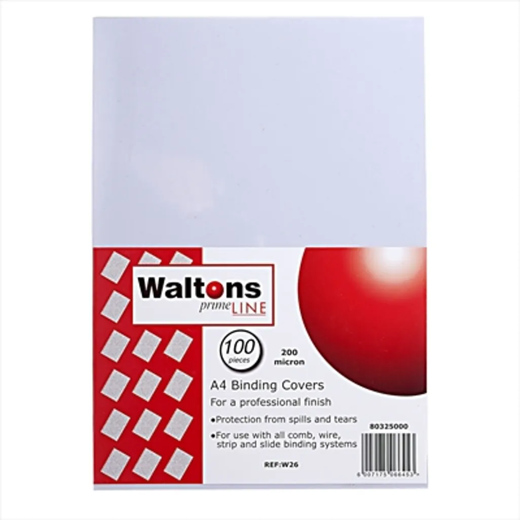 Waltons PrimeLine A4 200mic Clear Acetate Sheet Bidvest Waltons