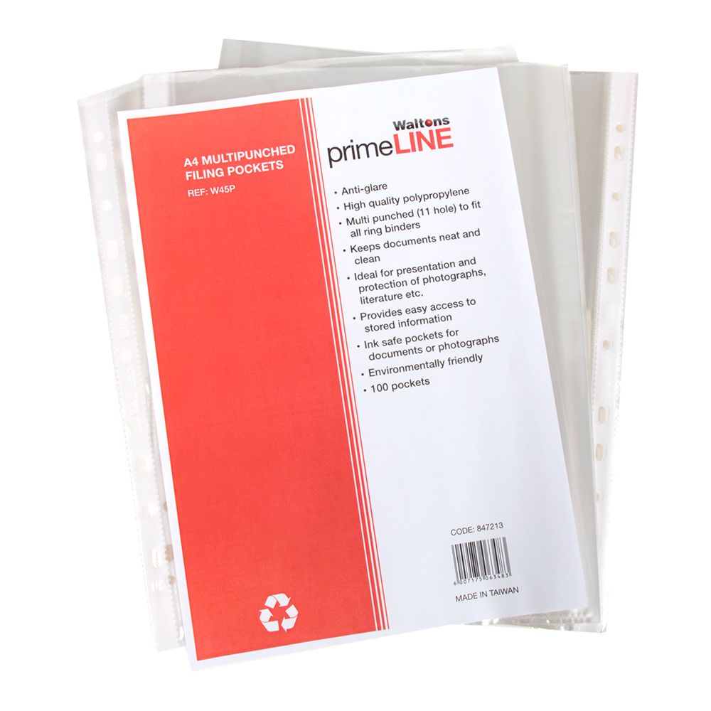 Waltons Primeline Contract Pockets Multipunched A4 W45P Waltons