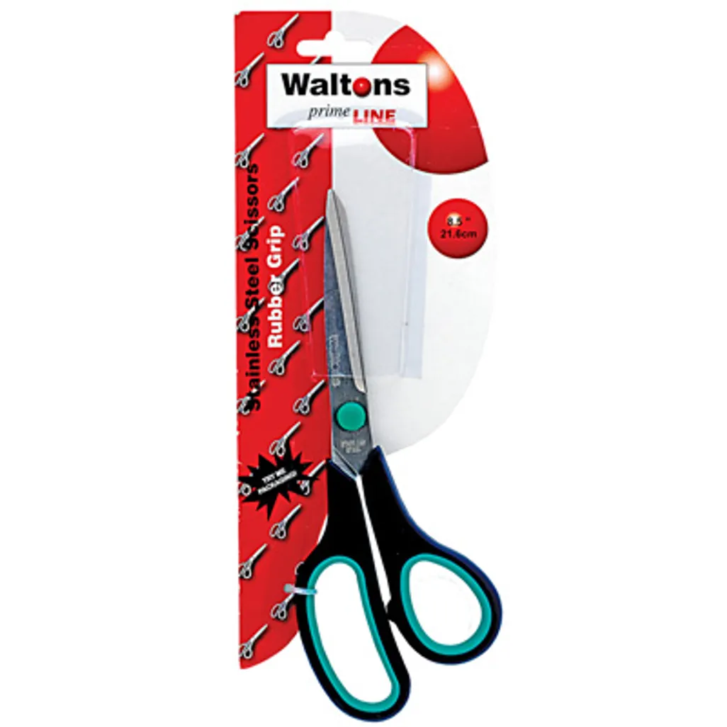 Waltons PrimeLine Stainless Steel 21.6cm Rubber Grip Scissor Bidvest