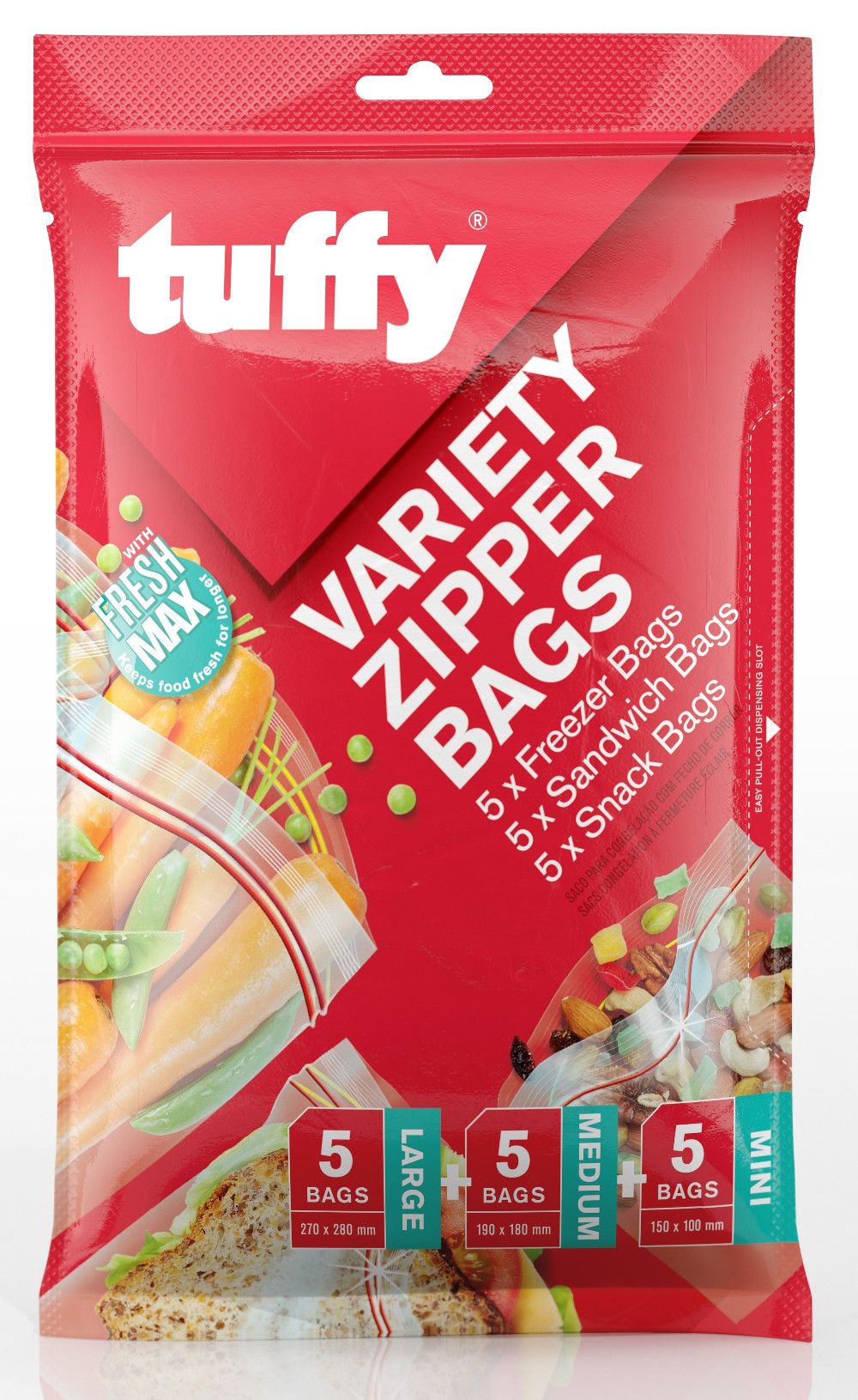 Tuffy Zipper Variety Bags Pack of 15 Waltons