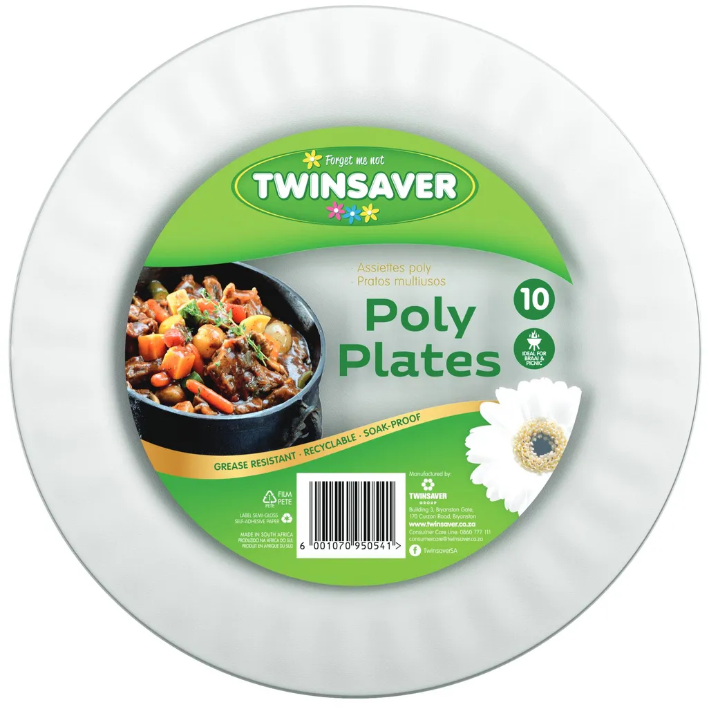 Twinsaver Poly Plates 230mm (Pack of 10) Waltons