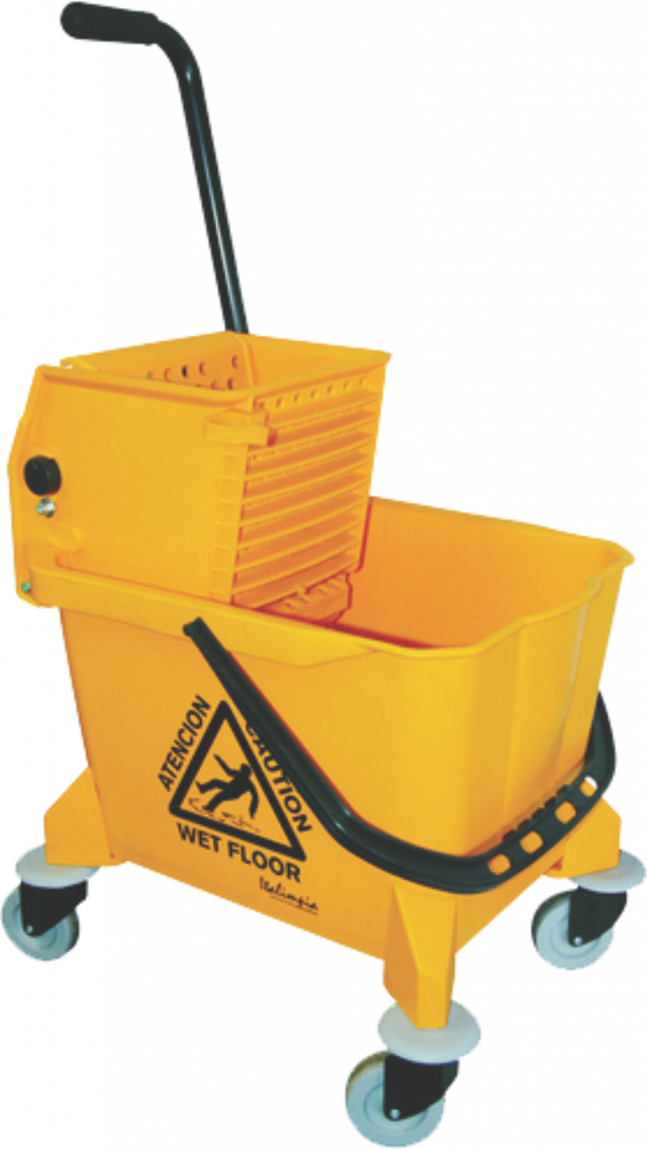 Single Mop Trolley Bucket with Wringer 30L Waltons
