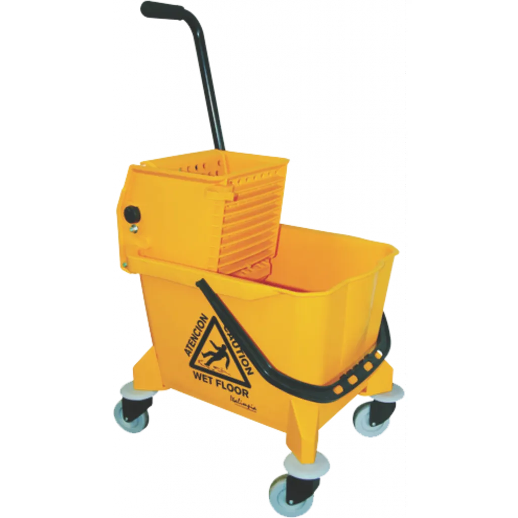 Single Mop Trolley Bucket with Wringer 30L Waltons